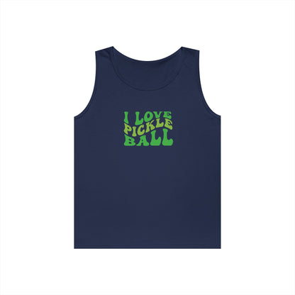Women's Energetic Pickleball Tank Top - I Love Pickleball Navy