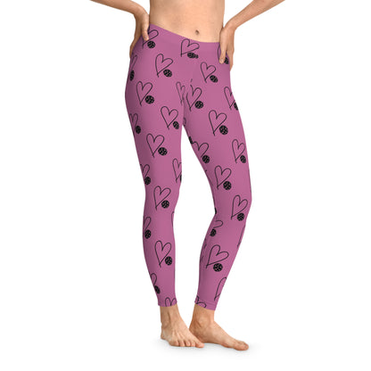 Women's Unique Pickleball Legging - Heart and Ball