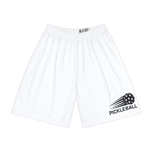 Men's Funny Pickleball Short - Pickleball Fire Ball White