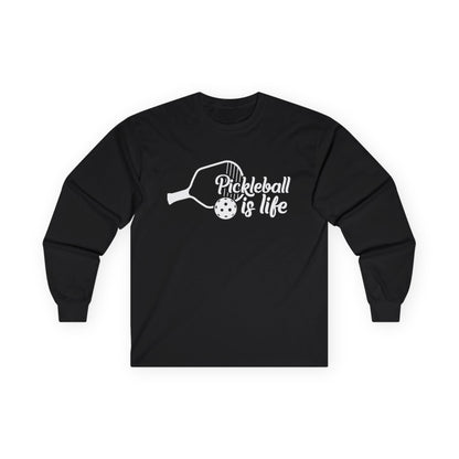 Women's Comfy Pickleball Long Sleeves top - Pickleball Is Life Black