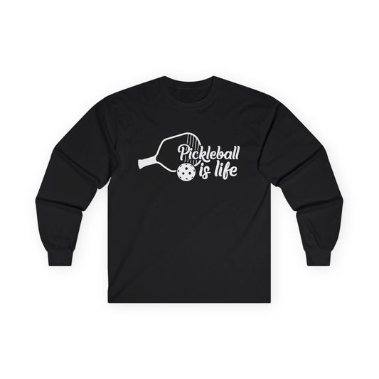Women's Comfy Pickleball Long Sleeves top - Pickleball Is Life Black