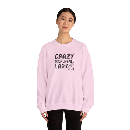 Women's Funny Pickleball Sweatshirt - Crazy Pickleball Lady