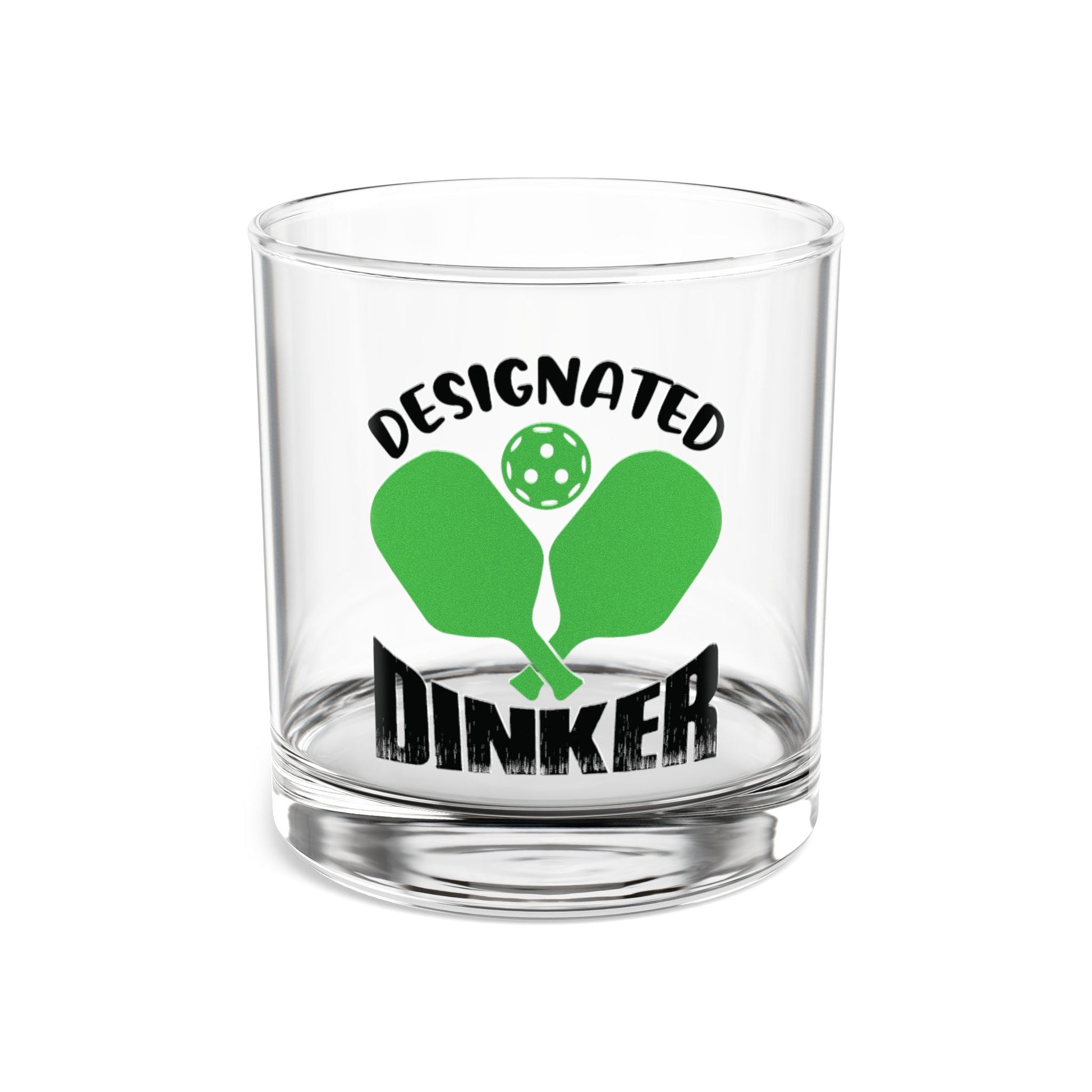 Pickleball Witty Rocks Glass - Designated Dinker Clear