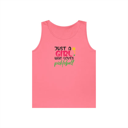 Women's Soft Pickleball Tank Top - Just a Girl Who Loves Pickleball Pink