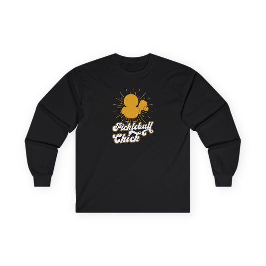 Women's Funny Pickleball Long Sleeves top - Pickleball Chick Black