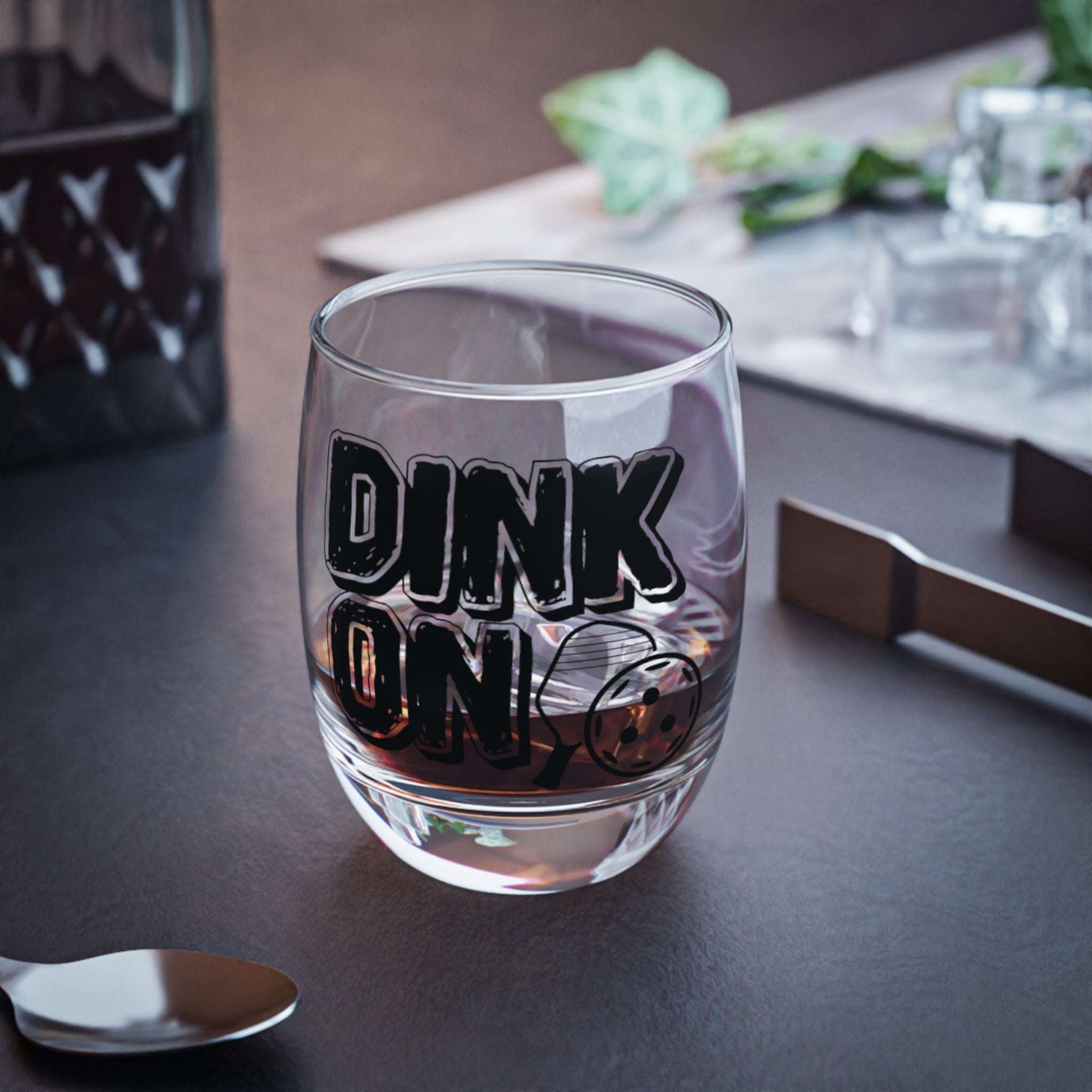 Funny Pickleball Whiskey Glass - Dink On