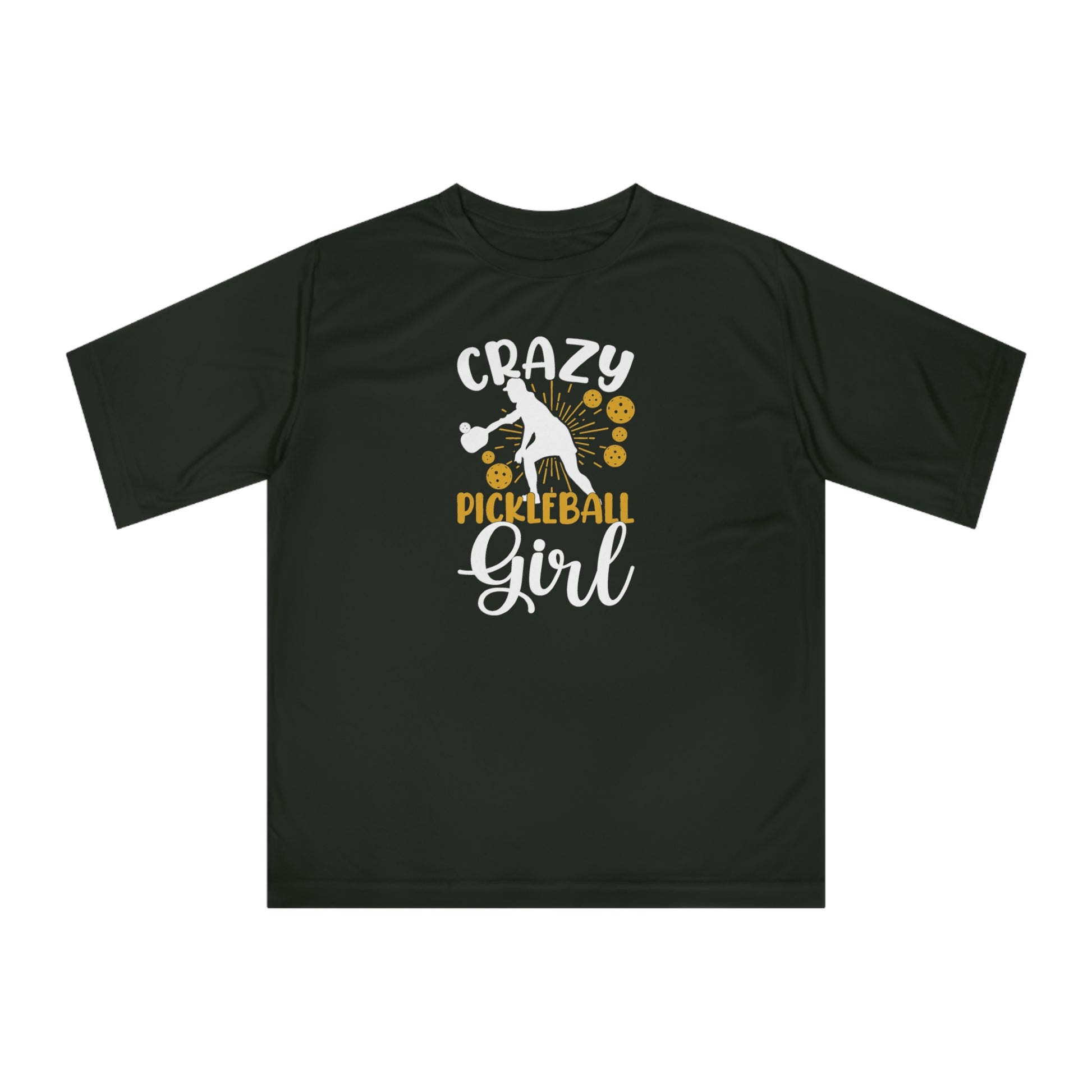 Women's Lightweight Pickleball T-shirt - Crazy Pickleball Girl Black