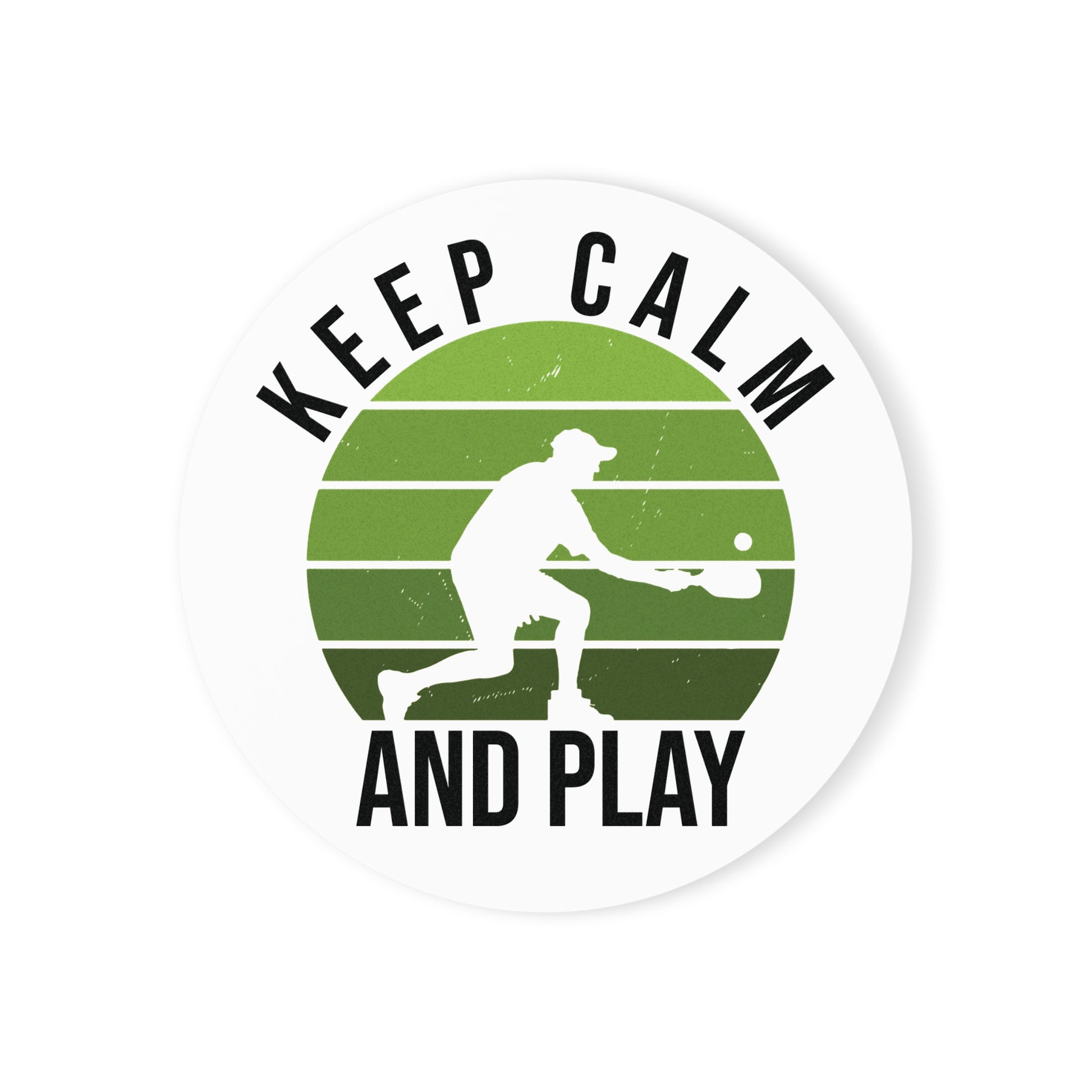 Pickleball Durable Cork Coaster - Keep Calm and Play White