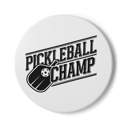 Pickleball Durable Ceramic Coaster - Pickleball Champ Round