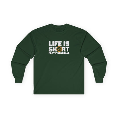 Men's Pickleball Long Sleeves top - Life Is Short Play Pickleball Green