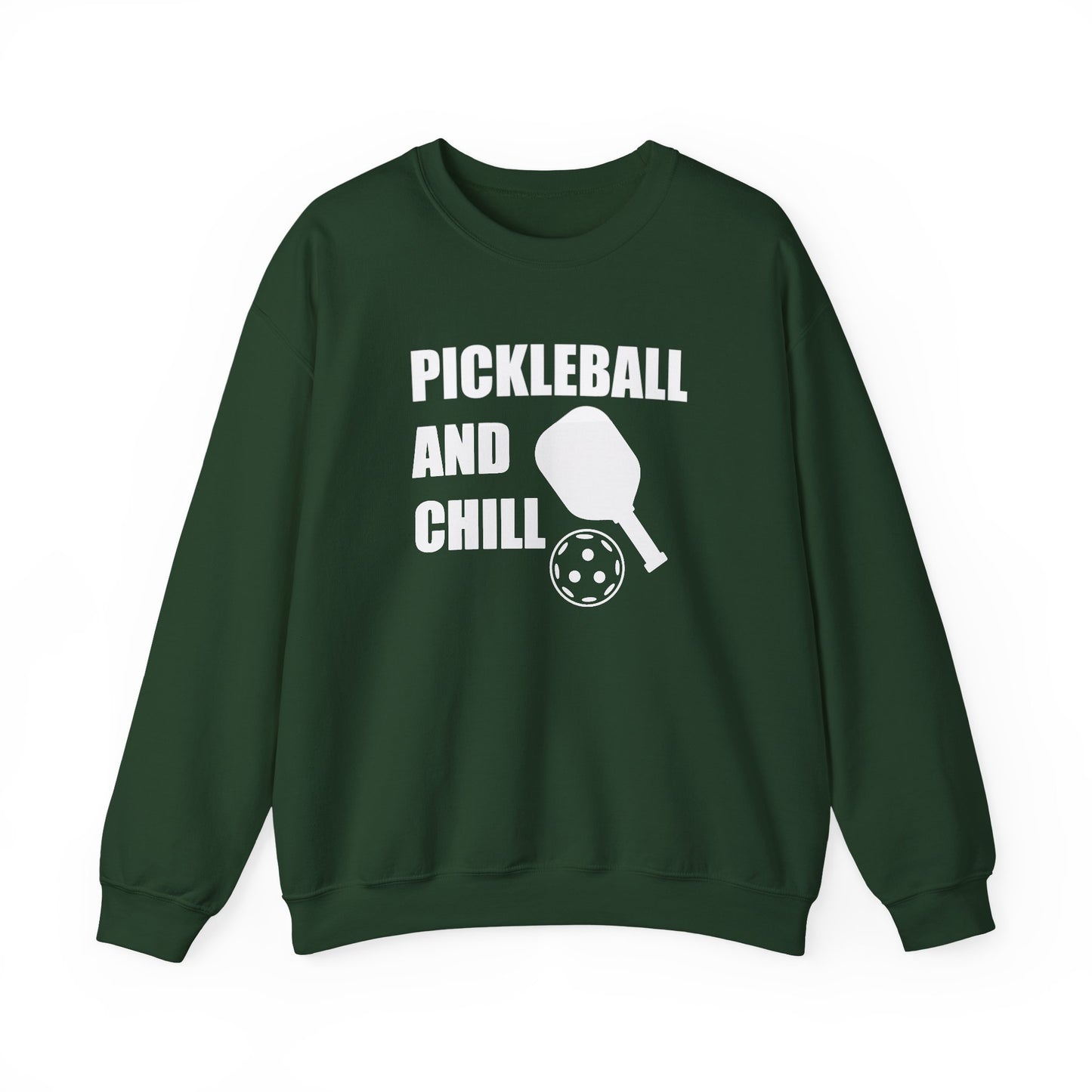 Women's Stylish Pickleball Sweatshirt - Pickleball and Chill Green