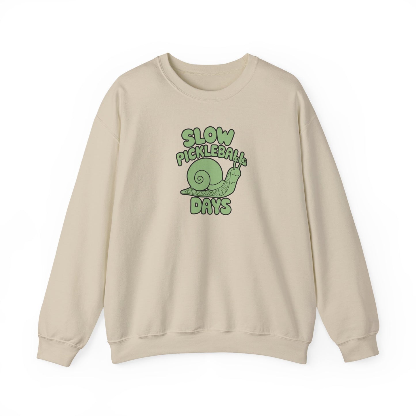 Women's Comfy Pickleball Sweatshirt - Slow Pickleball Days Beige