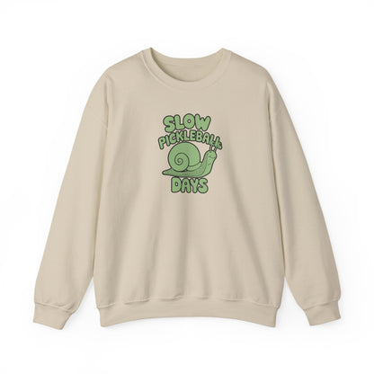 Women's Comfy Pickleball Sweatshirt - Slow Pickleball Days Beige