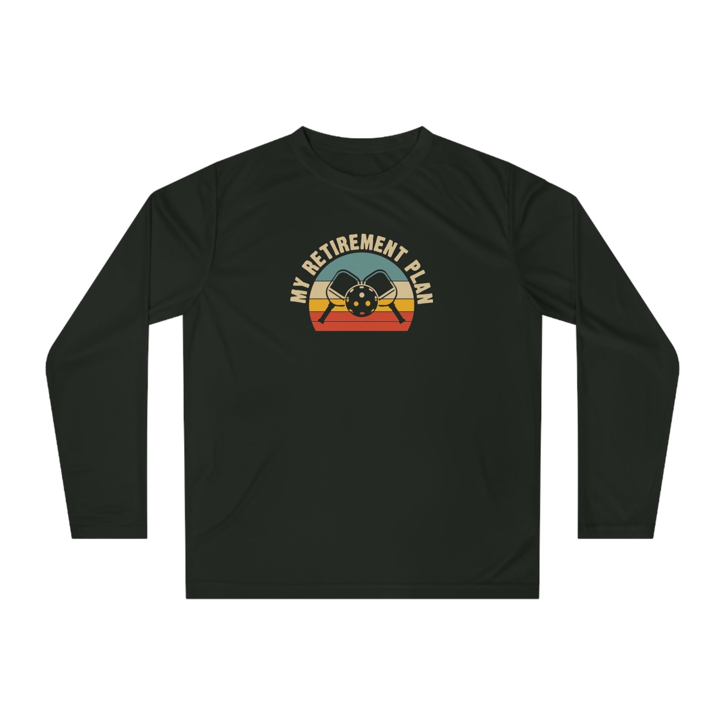 Women's Cool Pickleball Long Sleeves top - My Retirement Plan Retro Black