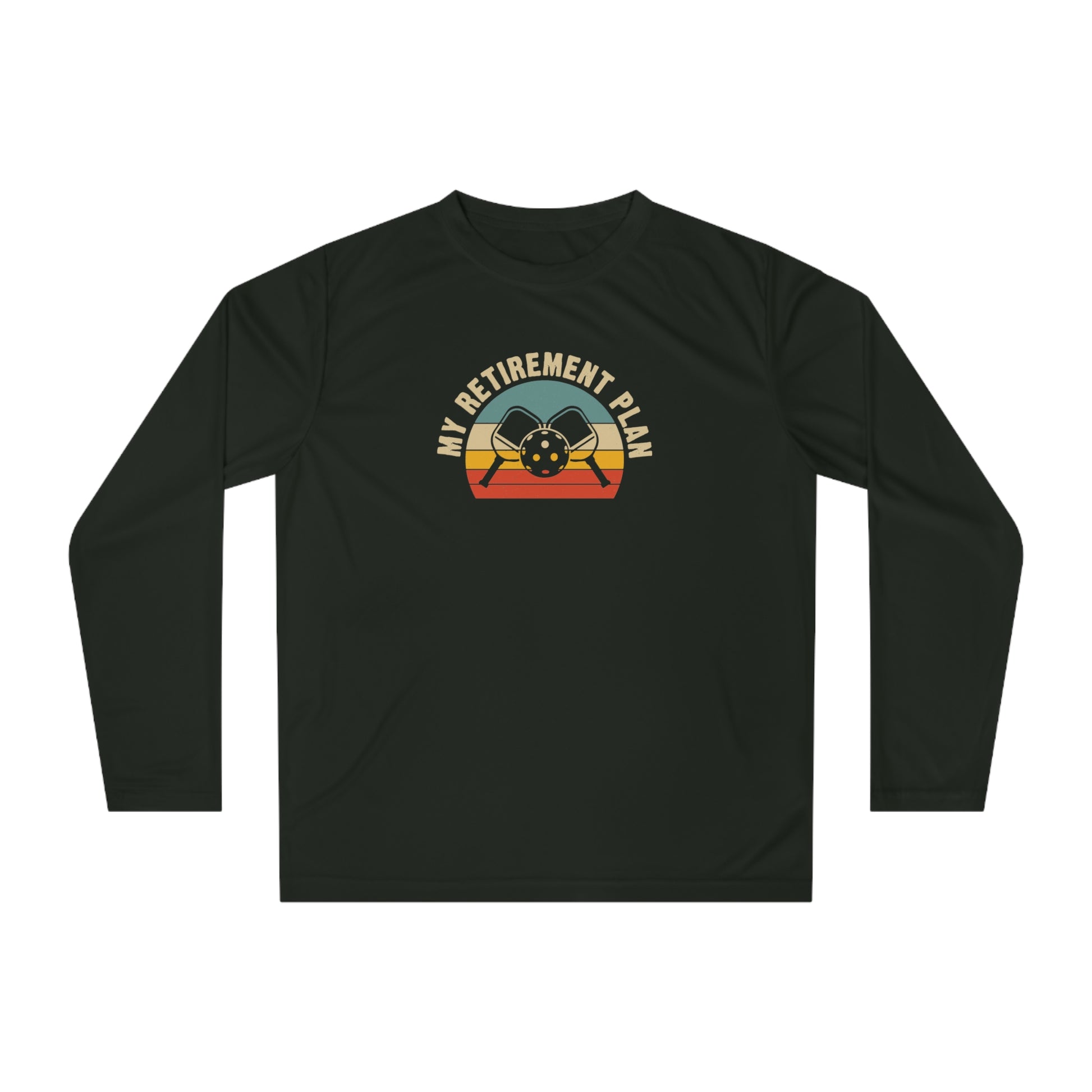 Women's Cool Pickleball Long Sleeves top - My Retirement Plan Retro Black