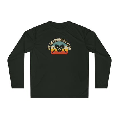Women's Cool Pickleball Long Sleeves top - My Retirement Plan Retro Black