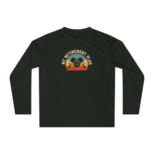 Women's Cool Pickleball Long Sleeves top - My Retirement Plan Retro Black