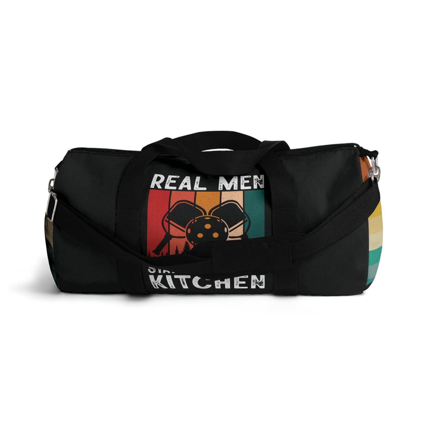 Pickleball Cool Duffel Bag - Real Men Stay Out Of The Kitchen Retro
