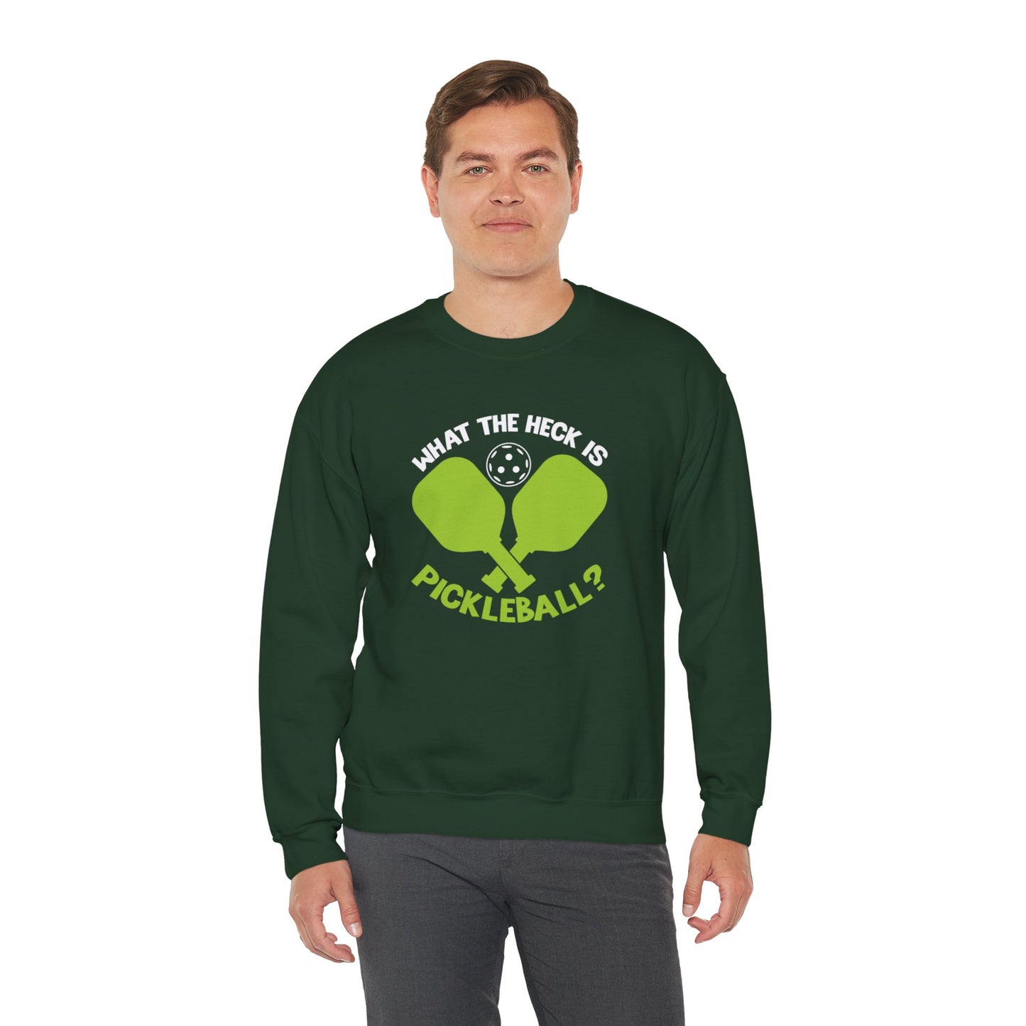 Men's Funny Pickleball Sweatshirt - What the Heck Is Pickleball?