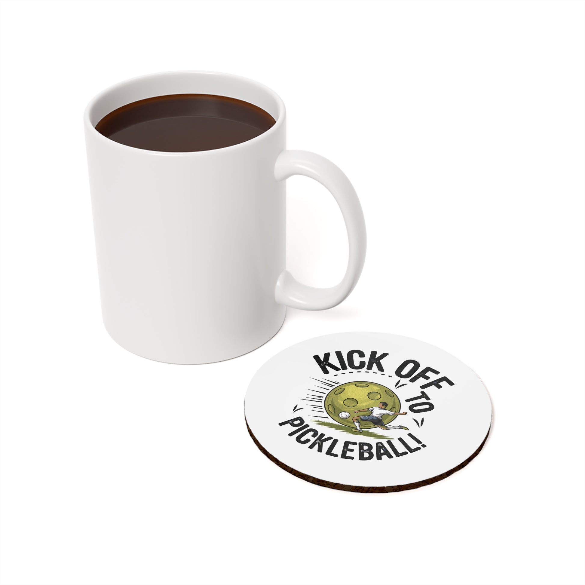 Pickleball Stylish Cork Coaster - Kick Off to Pickleball