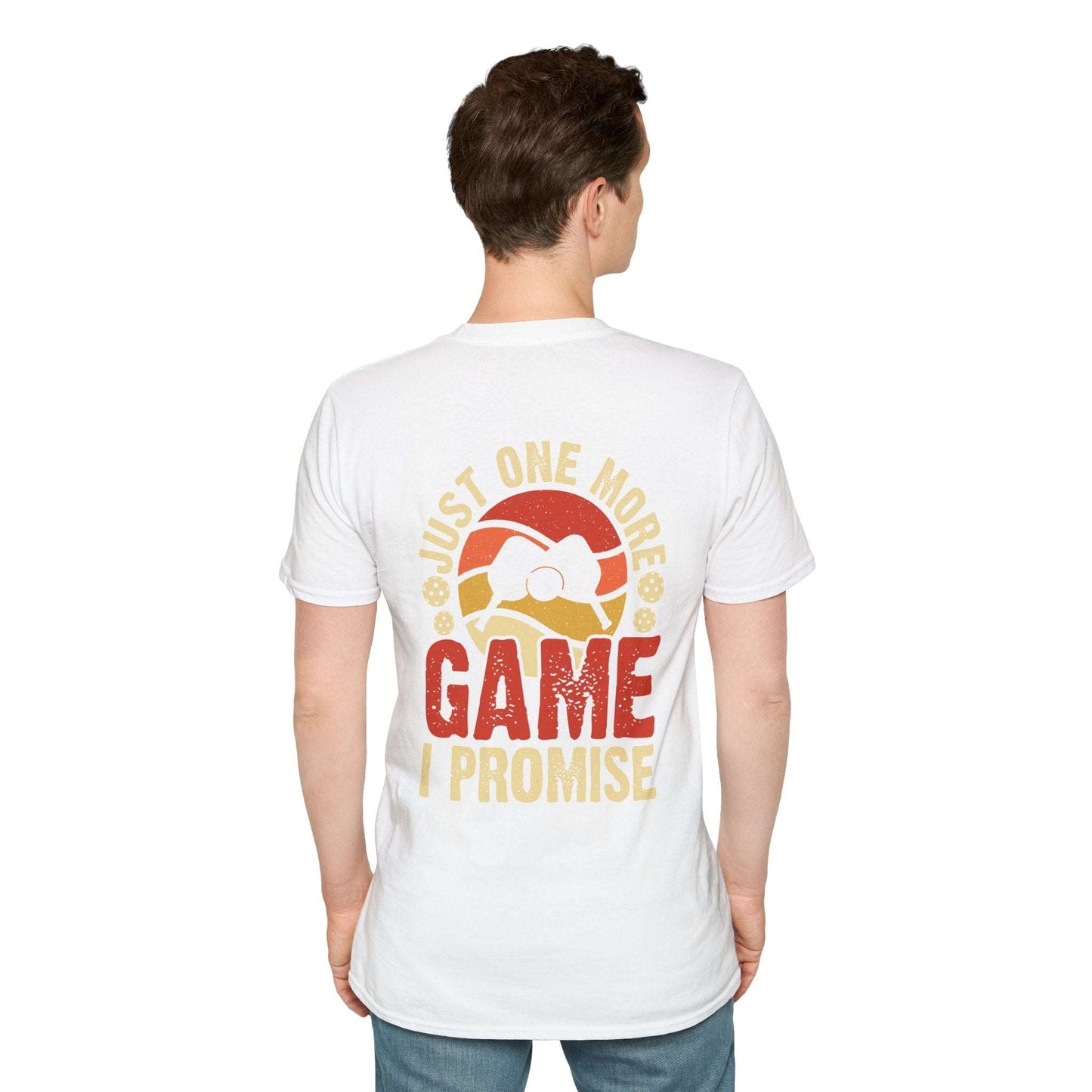 Men's Funny Pickleball T-Shirt - Just One More Game I Promise Retro