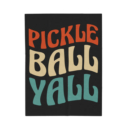Pickleball Soft Blanket - Pickleball Yall Black