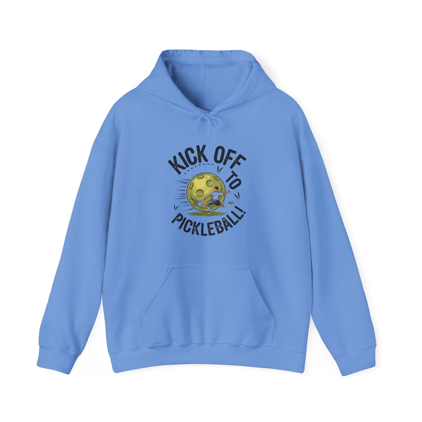 Men's Stylish Pickleball Hoodie - Kick Off to Pickleball Blue