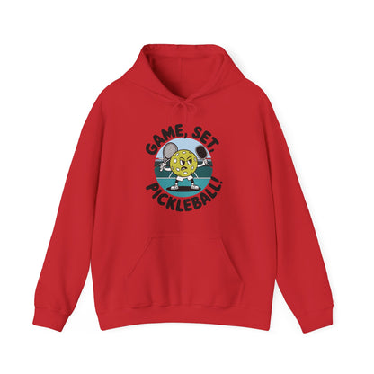 Men's Comfy Pickleball Hoodie - Game, Set, Pickleball Red