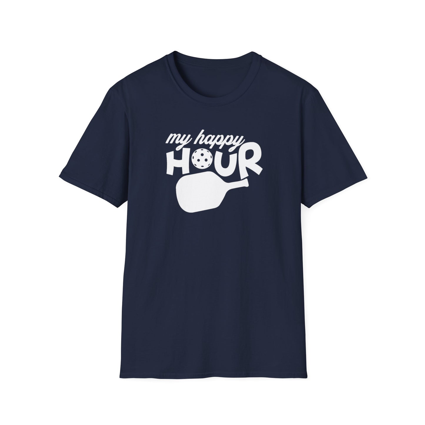 Women's Soft Pickleball T-shirt - My Happy Hour Navy