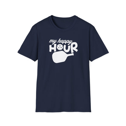 Women's Soft Pickleball T-shirt - My Happy Hour Navy