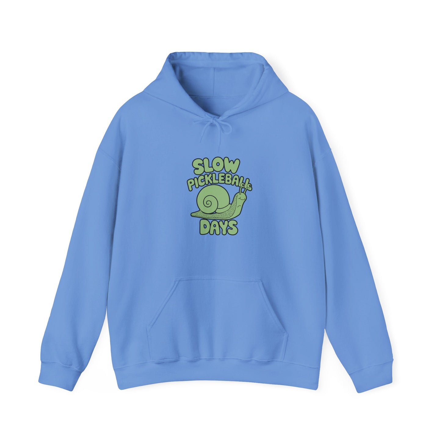 Men's Comfy Pickleball Hoodie - Slow Pickleball Days Blue