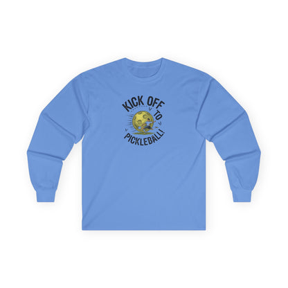 Men's Soft Pickleball Long Sleeves top - Kick Off to Pickleball Blue