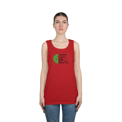 Women's Durable Pickleball Tank Top - Play Like a Girl Try to Keep Up