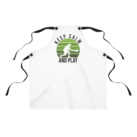 Pickleball Durable Apron - Keep Calm and Play White