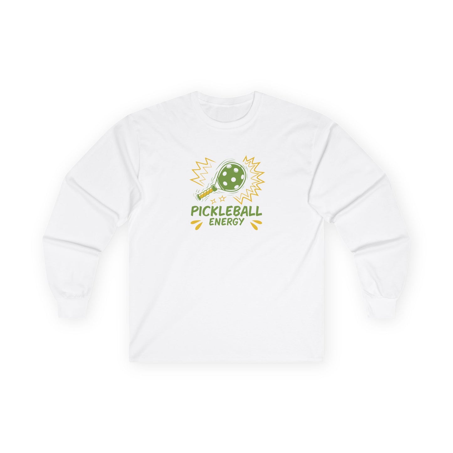 Men's Fun Pickleball Long Sleeves top - Pickleball Energy White