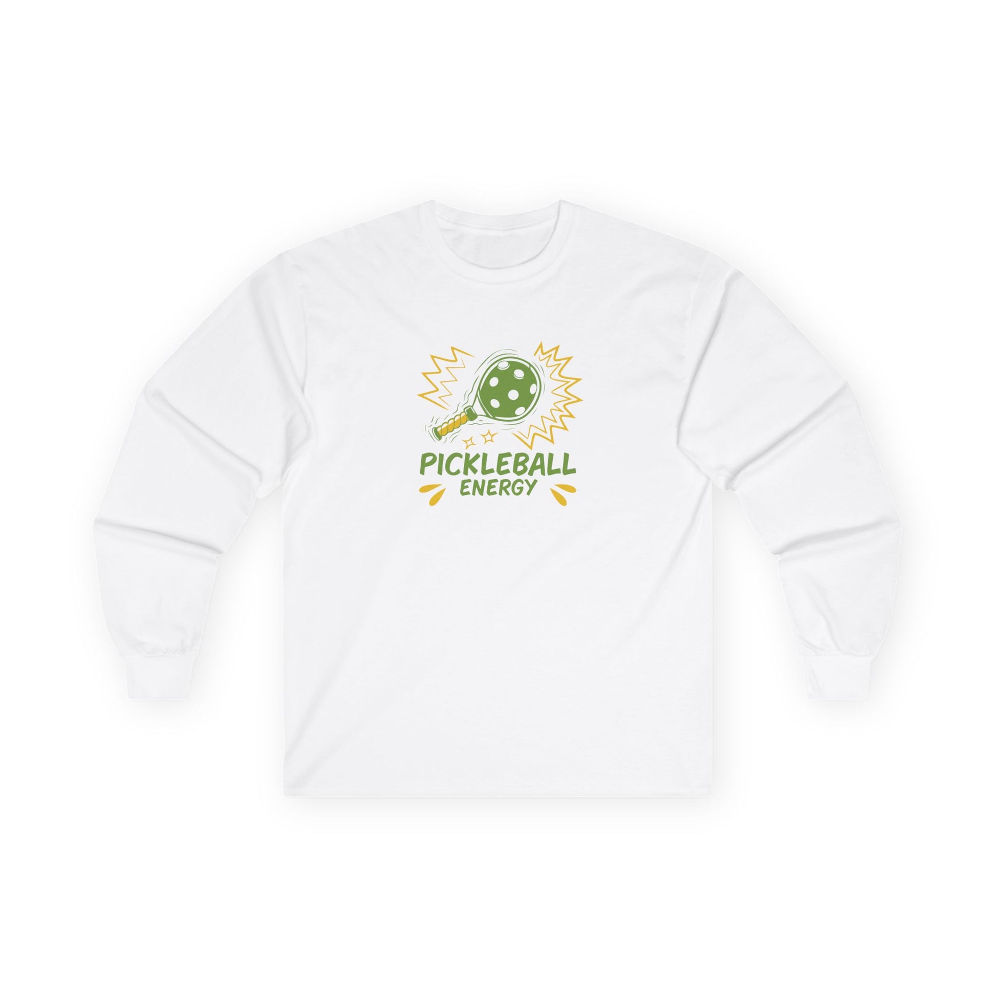 Men's Fun Pickleball Long Sleeves top - Pickleball Energy White