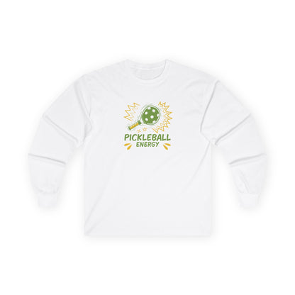 Men's Fun Pickleball Long Sleeves top - Pickleball Energy White