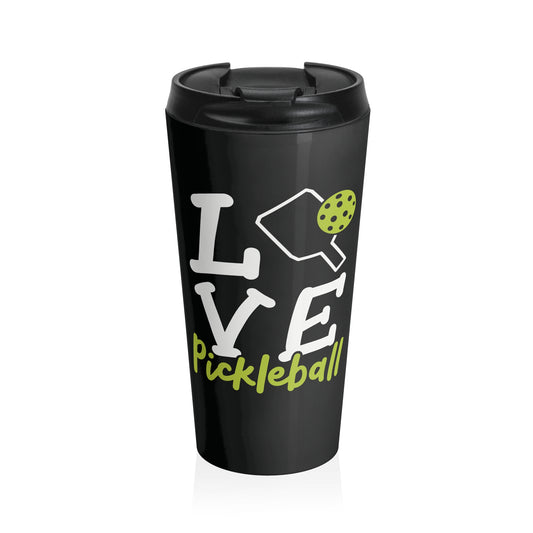 Pickleball Durable Travel Mug - Love Pickleball Black