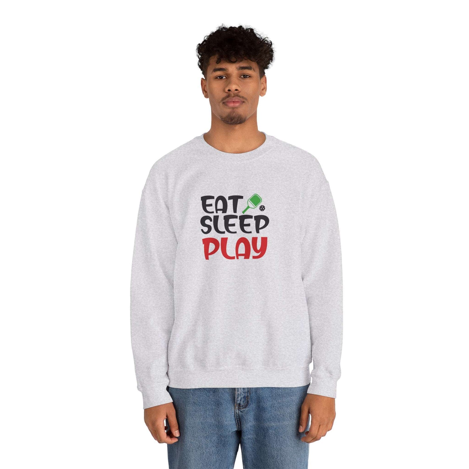 Men's Fun Pickleball Sweatshirt - Eat Sleep Play