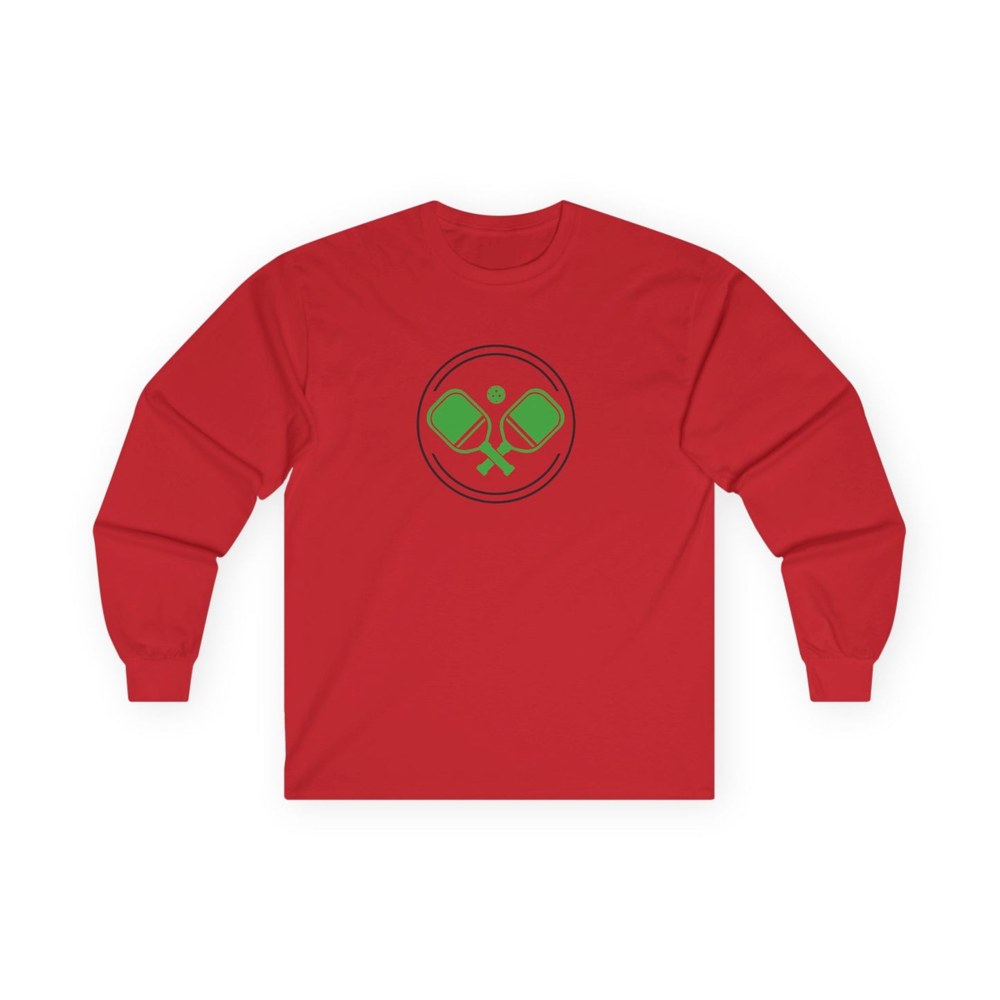 Women's Soft Pickleball Long Sleeves top - Double Paddle Logo Red