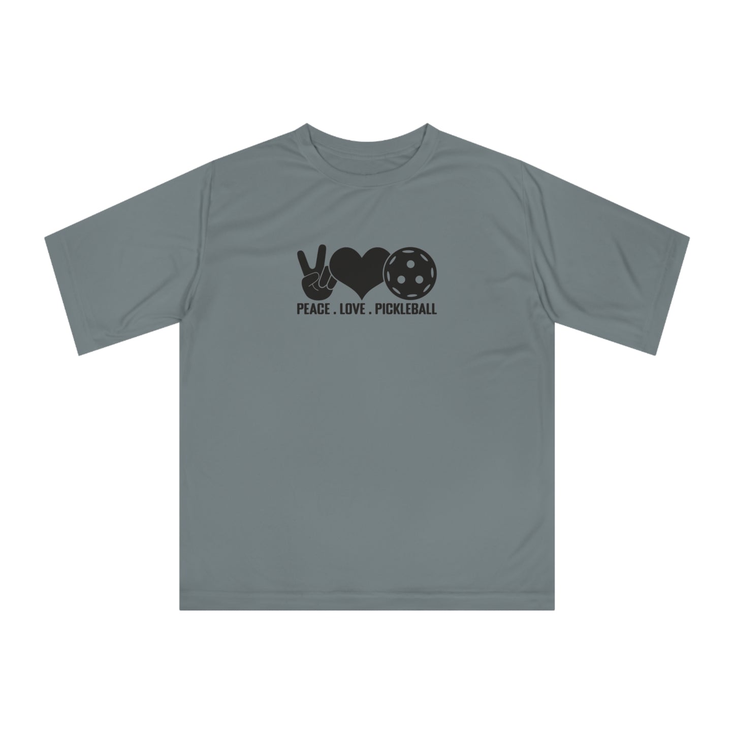 Women's Lightweight Pickleball T-shirt - Peace, Love, Pickleball Gray