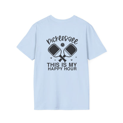 Women's Comfy Pickleball T-shirt - Pickleball This Is My Happy Hour