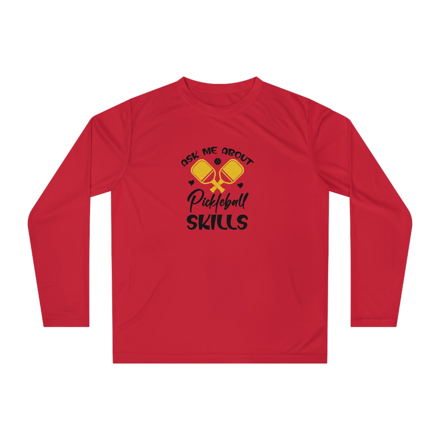 Men's Pickleball Long Sleeves top - Ask Me about My Pickleball Skills Red