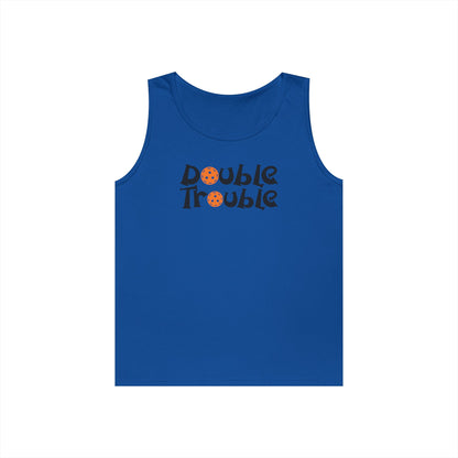 Women's Funny Pickleball Tank Top - Double Trouble Royal