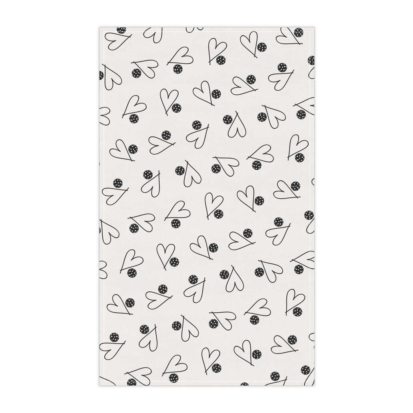 Pickleball Fun Tea Towel - Heart and Ball Polyester
