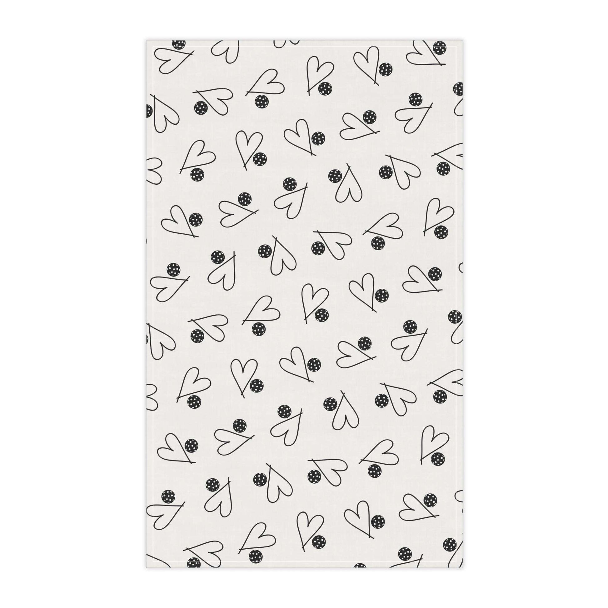 Pickleball Fun Tea Towel - Heart and Ball Polyester
