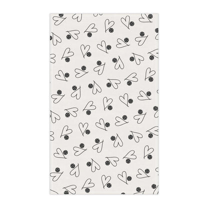 Pickleball Fun Tea Towel - Heart and Ball Polyester