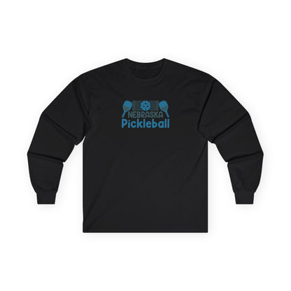 Men's Eye-Catching Pickleball Long Sleeves top - Nebraska Pickleball Black