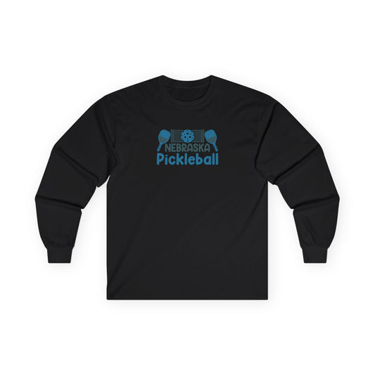 Men's Eye-Catching Pickleball Long Sleeves top - Nebraska Pickleball Black