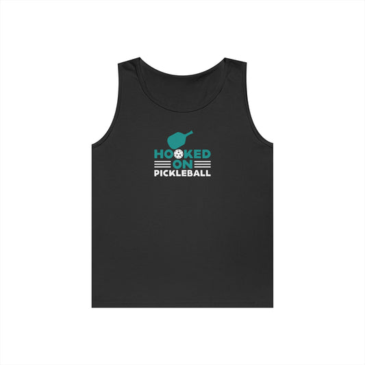 Women's Quirky Pickleball Tank Top - Hooked On Pickleball Black